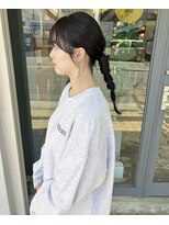 マメ(mame)&nbsp;簡単アレンジ仕上げ/暗髪ロング/ラベンダーグレー