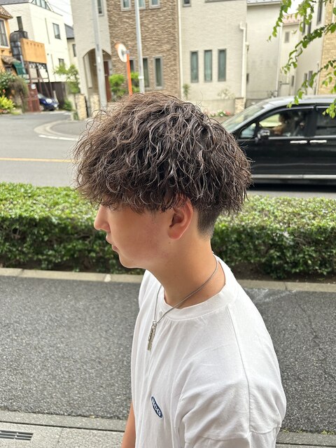 MEN’S HAIRハイライトマッシュパーマ〈理容室〉東浦和メンズ