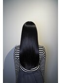 黒髪ロングストレート　縮毛矯正