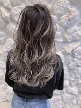 ヘアサロン エフ 渋谷(F) バレイヤージュ#アッシュ