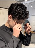 カーリーパーマ　メンズショートパーマ