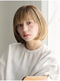 大人可愛い20代30代切りっぱなし外ハネナチュラルボブ
