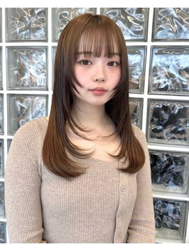 サンクプロジェクト(cinq PROJECT) 韓国ヘア顔周りレイヤーミルクティーベージュグレージュカラー