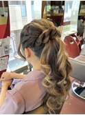 ハイポニーテールアレンジ お呼ばれヘア 結婚式 