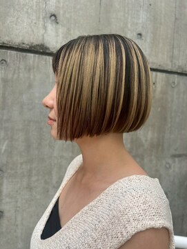 イーストハムネオ(EAST HAM NEO) 切りっぱなしボブ/ハイライトカラー