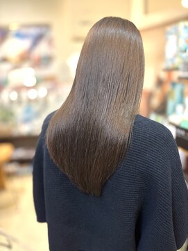 キュウヘアー(KYUU HAIR) ロングレイヤー×オリーブグレージュ
