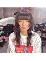 インク 渋谷(INK.)&nbsp;韓国風/カーキグレージュ/フェザーバング/ウルフカット[渋谷]