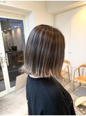 イメチェン前髪◎透明感ベージュ外ハネボブ