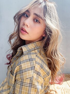 アルバム 銀座(ALBUM GINZA) 透けロング_ココアブラウンフリンジウェーブセシルカット_67707