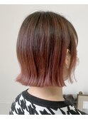 ピンクグラデーション　ショートスタイル