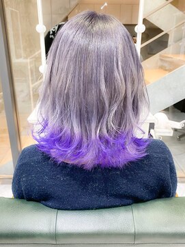 デイズ(days) 毛先ビビッドブルーパープルカラー　デザインカラー