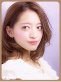 クセ毛風ゆるふわセミディ【伸ばしかけ前髪センターパート】