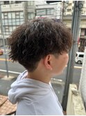 刈り上げマッシュ×ツイストスパイラルパーマ　メンズマッシュ