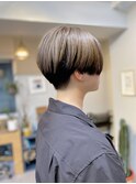 ハンサムショート/アンブレラカラー/ピンクベージュ　渋谷