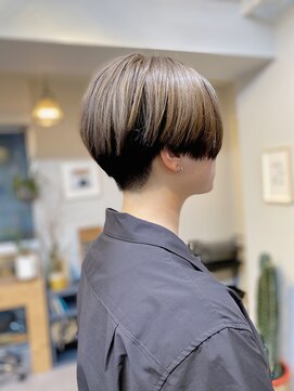 アンドチル 渋谷(AND CHILL) ハンサムショート/アンブレラカラー/ピンクベージュ　渋谷