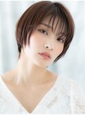 大人かっこいいアースカラー髪質改善ショートｆ小山20代30代40代