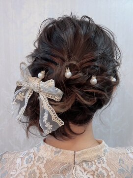 アトリエビューティーアミュ(atelier beauty AmU) お呼ばれアップスタイル リボン＋パール