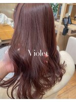 透明感ピンクブラウンミルクティーピンクロングレイヤー