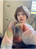 おしゃれふわりミニボブ顔回りレイヤーワイドバング