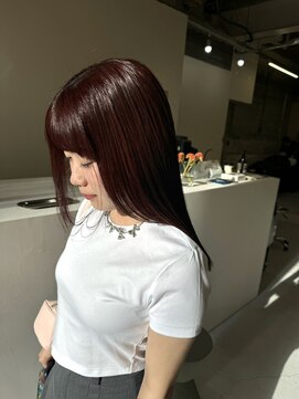 ツキヘア(TUKI hair) 透け感のあるレッドブラウン
