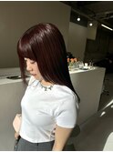 透け感のあるレッドブラウン