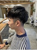 メンズショート×前髪ストレート