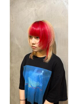 リエコー(RE'ECHO) プルエクステ/ウルフ/レッドカラー/派手髪
