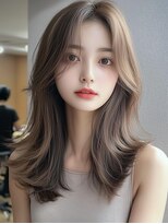 レヴ 草加店(LEV.)&nbsp;前髪アンブレラカラーこなれミディイメチェンウェーブパーマ