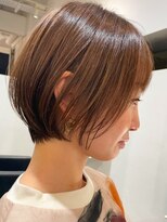 エリマ 武蔵小杉(elima)&nbsp;武蔵小杉大人ショートボブグレージュカラー丸みレイヤーくびれ