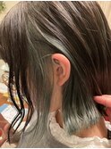 外ハネボブ×インナーカラー×マリーングリーン