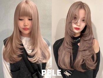 PELE栄ANNEX ダブルカラー/ブリーチ/ハイトーン/ケアブリーチ/レイヤーカット【ペレ】
