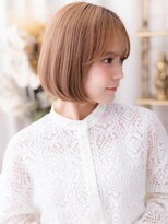 カバーヘア ブリス 志木南口駅前店(COVER HAIR bliss)&nbsp;透明感バーガンディ前下がり切りっぱなしボブb志木20代30代40代