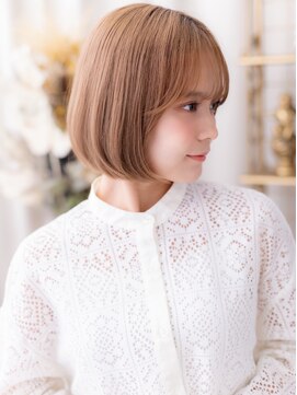 カバーヘア ブリス 志木南口駅前店(COVER HAIR bliss) 透明感バーガンディ前下がり切りっぱなしボブb志木20代30代40代