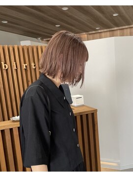 サン(SAN) 切りっぱなしボブ/ピンクベージュ