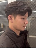 メンズセンターパートウルフセンターパートニュアンスパーマ襟足