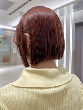 ピークアブー アヴェダ ギンザシックス(PEEK-A-BOO AVEDA GINZASIX) 【オレンジブラウンカラー】　ブリーチなしカラー　王道ボブ　◆