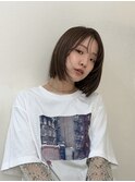 20代30代/ボブ/ベージュカラー/顔まわりレイヤー