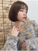 小顔ショートボブ丸み前下がり