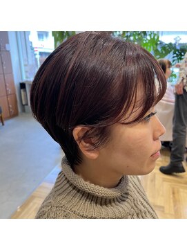 アルマヘアー(Alma hair by murasaki) ◎耳かけショートのピンクカラー◎