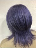 ラベンダーパープル×ウルフカット