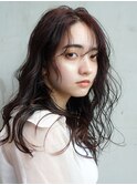 重めレイヤーカット_チェリーブラウンフェミニンロング_69227
