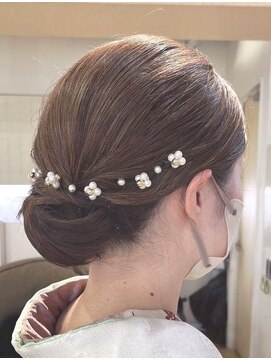 ヘアーアンドメイク マニス(hair&make manis) 着物ヘアセット 大人上品控えめボブシニヨンアップヘア