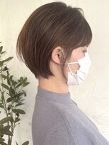 トレヘアー 京都 烏丸(tRe hair) ショートボブ　ハイライトカラー　アッシュベージュ