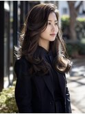 ☆オリーブグレーココアベージュ小顔クラゲヘアー/黒髪/髪質改善