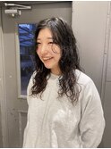 ゆるふわ大人可愛い♪20代デジタルパーマミルクティーベージュ