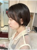 横浜タッセルボブショコラブラウン切りっぱなしボブショートボブ