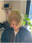 ルーツカラー/グリーンカラー/ハイトーン/ベージュ/ウルフカット