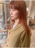 ブリーチなしダブルカラー　ピンクオレンジ
