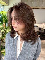 シオン(shion)&nbsp;ミディアム顔周りレイヤー韓国ヘア前髪_ba583661