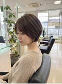 ミルクティーベージュ/レイヤーボブ/韓国巻き/顔周りカット